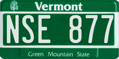 VT license plate NSE877