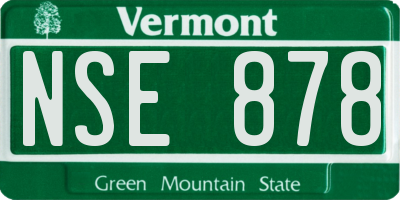 VT license plate NSE878