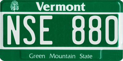 VT license plate NSE880