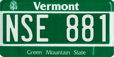 VT license plate NSE881