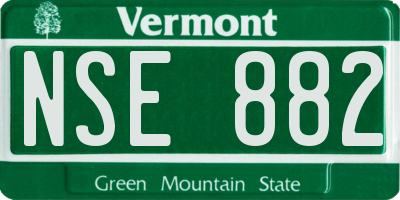 VT license plate NSE882