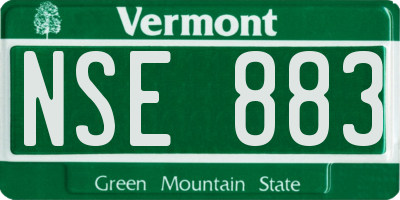 VT license plate NSE883