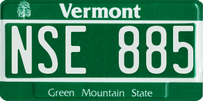 VT license plate NSE885