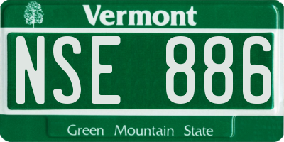 VT license plate NSE886