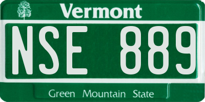 VT license plate NSE889