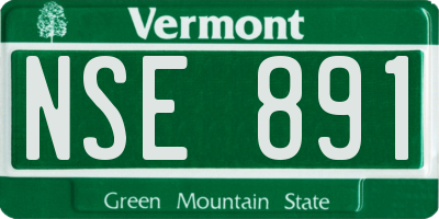 VT license plate NSE891