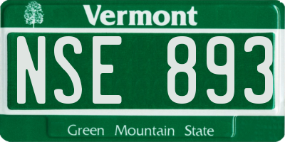 VT license plate NSE893