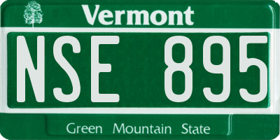 VT license plate NSE895