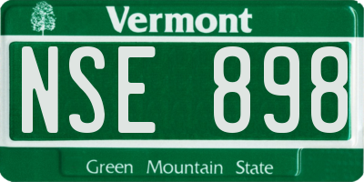 VT license plate NSE898