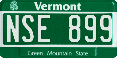 VT license plate NSE899