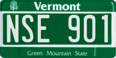VT license plate NSE901