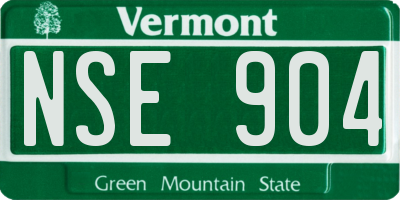 VT license plate NSE904