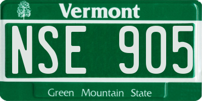 VT license plate NSE905