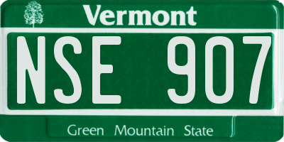 VT license plate NSE907