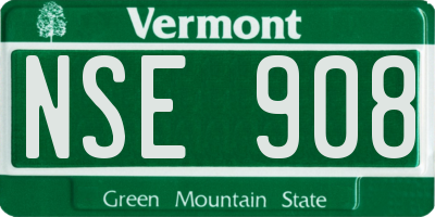 VT license plate NSE908