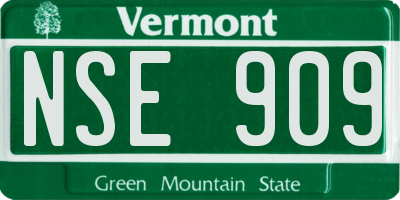 VT license plate NSE909