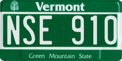 VT license plate NSE910