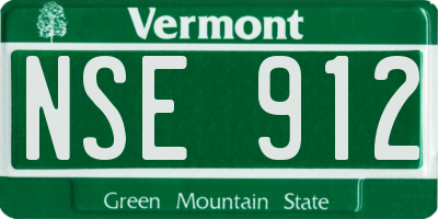 VT license plate NSE912