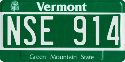 VT license plate NSE914