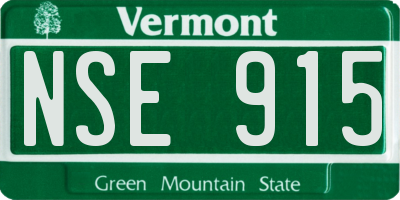 VT license plate NSE915