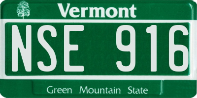 VT license plate NSE916