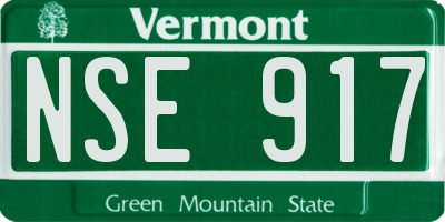 VT license plate NSE917