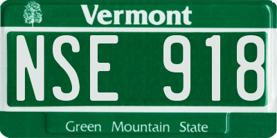 VT license plate NSE918