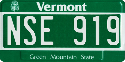 VT license plate NSE919