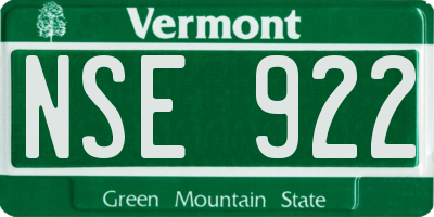 VT license plate NSE922