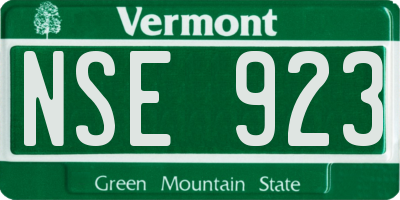 VT license plate NSE923