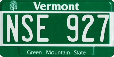 VT license plate NSE927