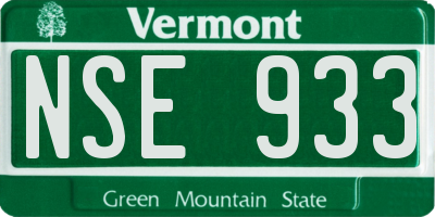 VT license plate NSE933