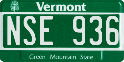 VT license plate NSE936