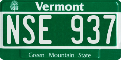 VT license plate NSE937