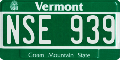 VT license plate NSE939
