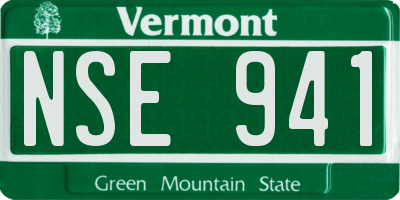 VT license plate NSE941