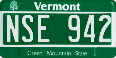 VT license plate NSE942
