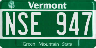 VT license plate NSE947