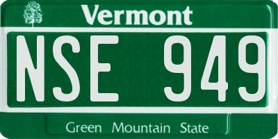 VT license plate NSE949
