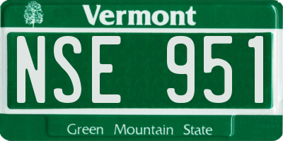 VT license plate NSE951