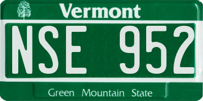 VT license plate NSE952