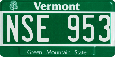 VT license plate NSE953