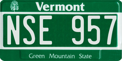 VT license plate NSE957