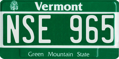 VT license plate NSE965