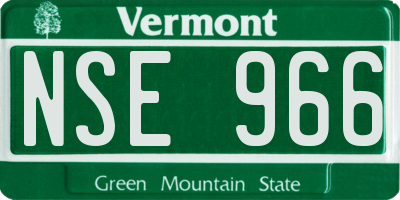VT license plate NSE966