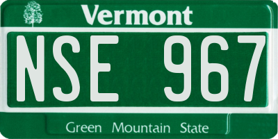 VT license plate NSE967