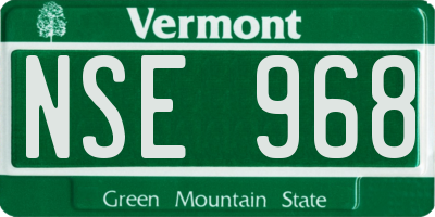 VT license plate NSE968