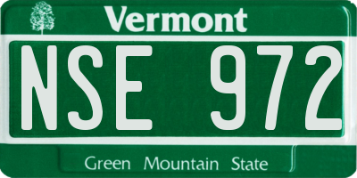 VT license plate NSE972