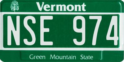 VT license plate NSE974