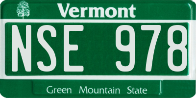 VT license plate NSE978